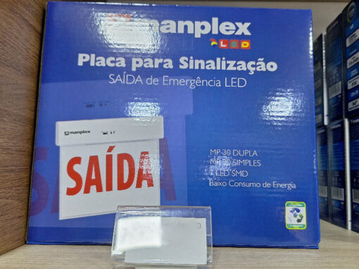 Placa para sinalização saida de Emergencia LED