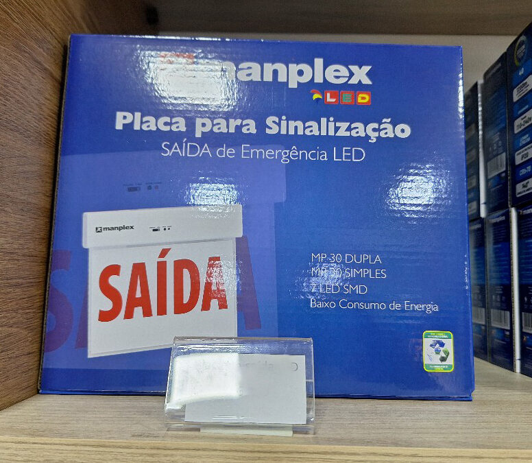 Placa para sinalização saida de Emergencia LED